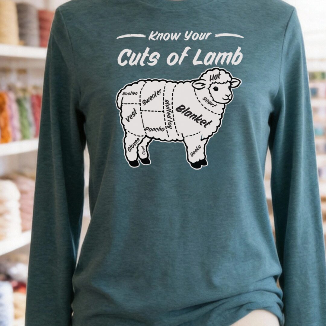 Know Your Cuts Long Sleeve Tee Teal Blue t-shirt