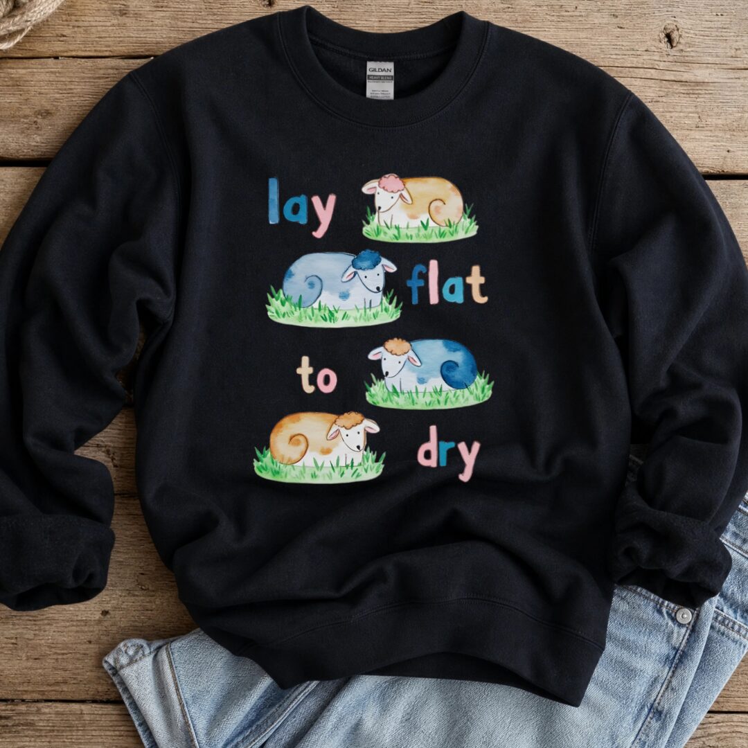 Lay Flat to Dry Group Sweatshirt Black t-shirt