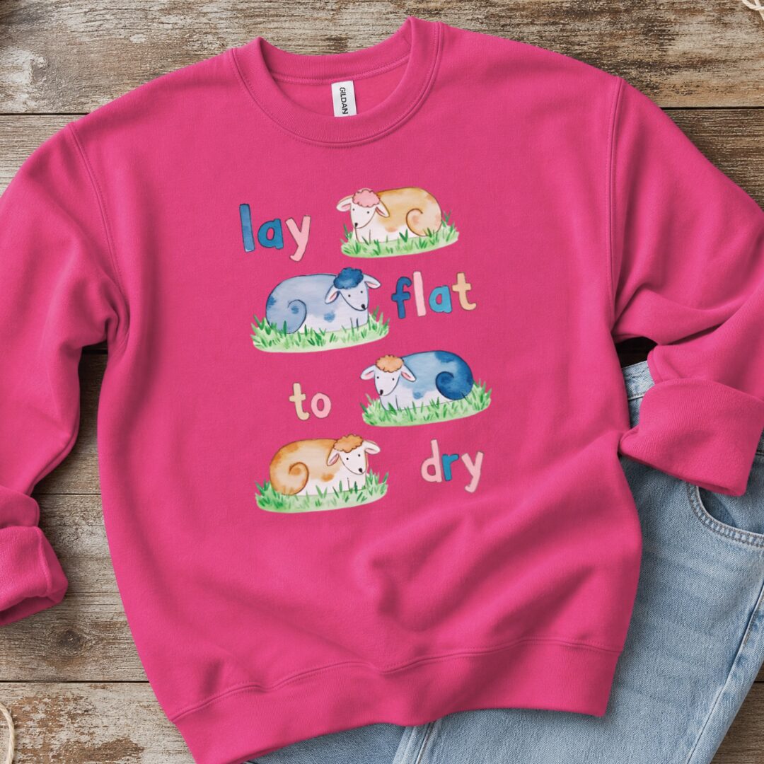 Lay Flat to Dry Group Sweatshirt Bright Pink t-shirt