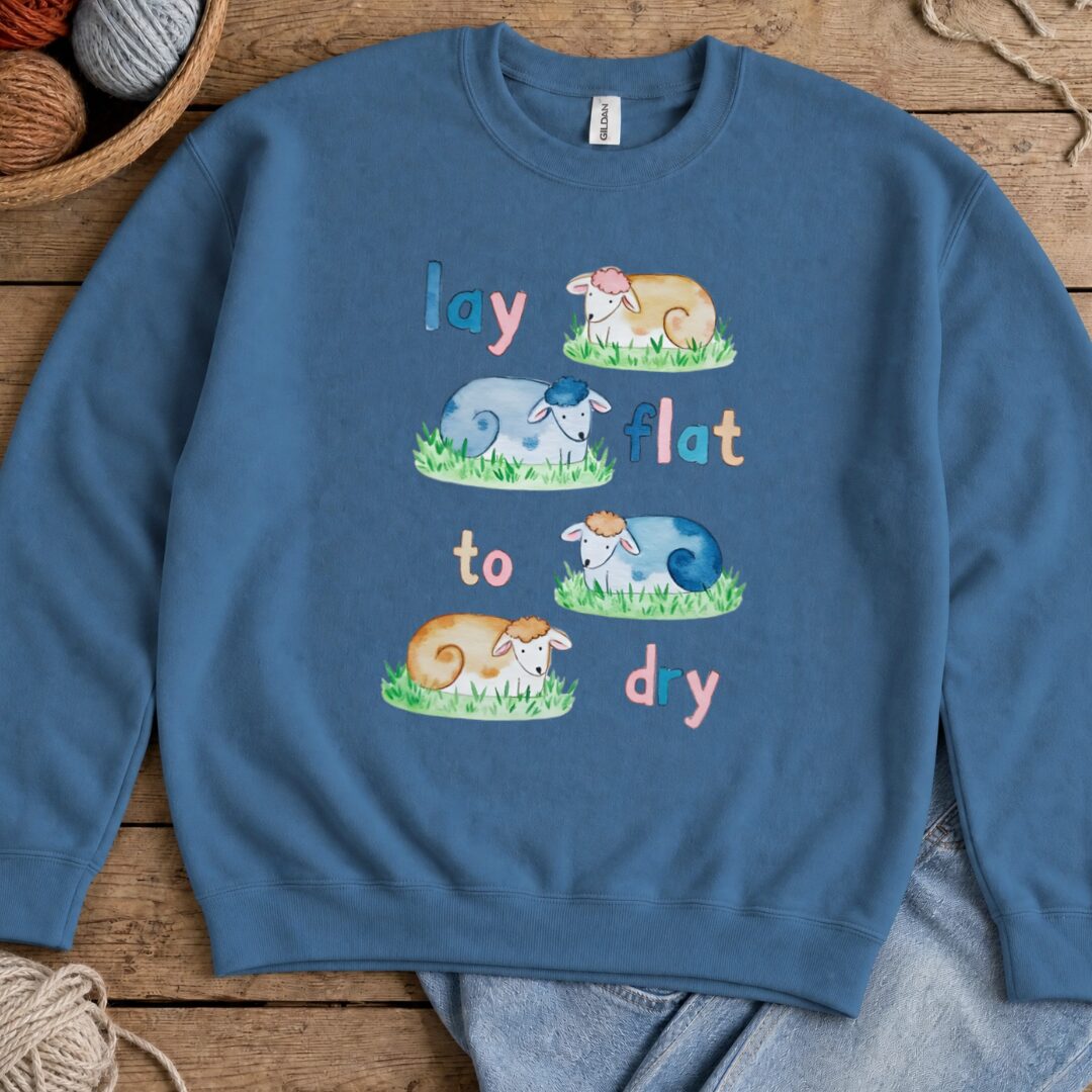 Lay Flat to Dry Group Sweatshirt Indigo Blue t-shirt