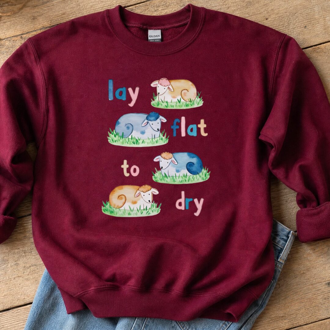 Lay Flat to Dry Group Sweatshirt Maroon t-shirt