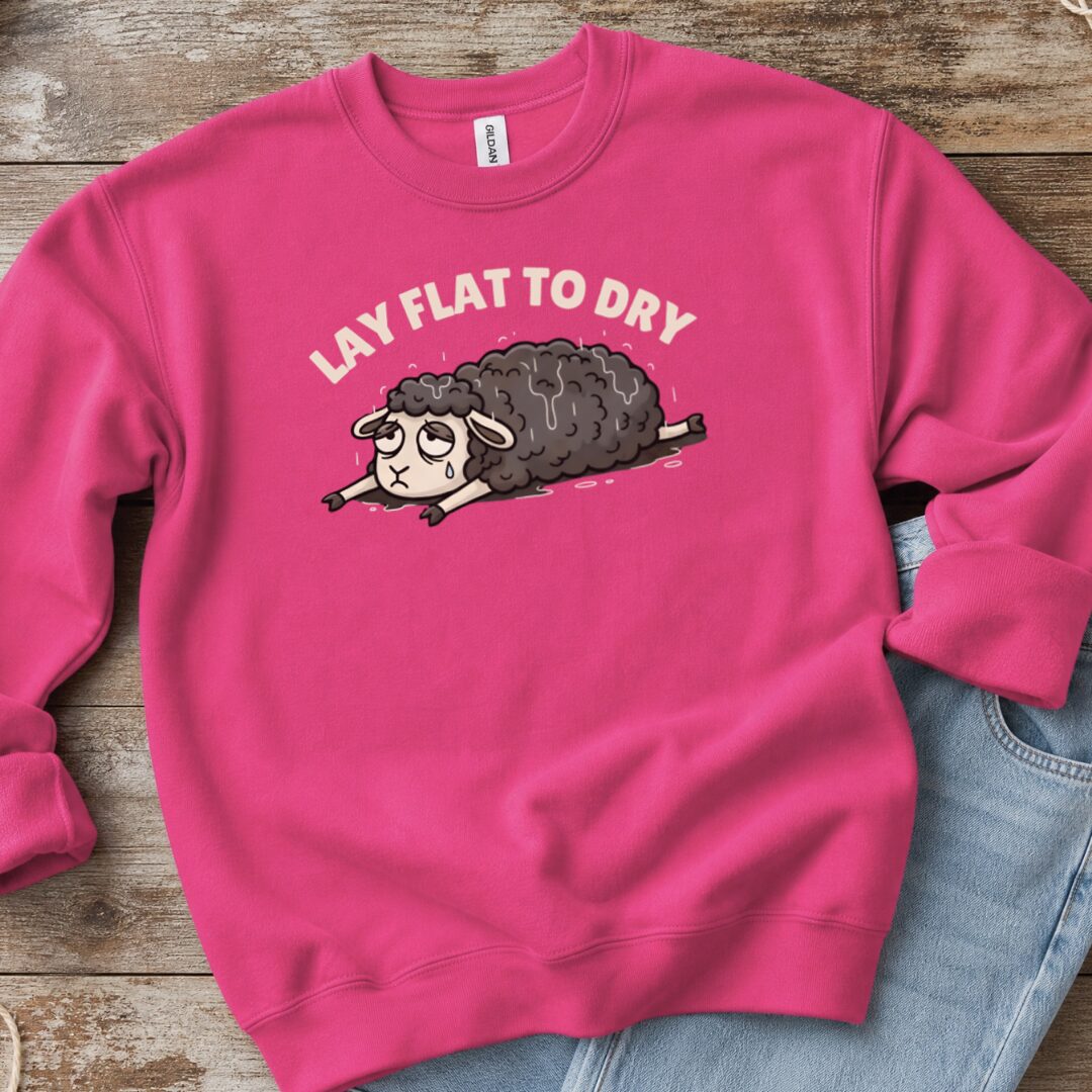 Lay Flat to Dry Sheep Sweatshirt Bright Pink t-shirt