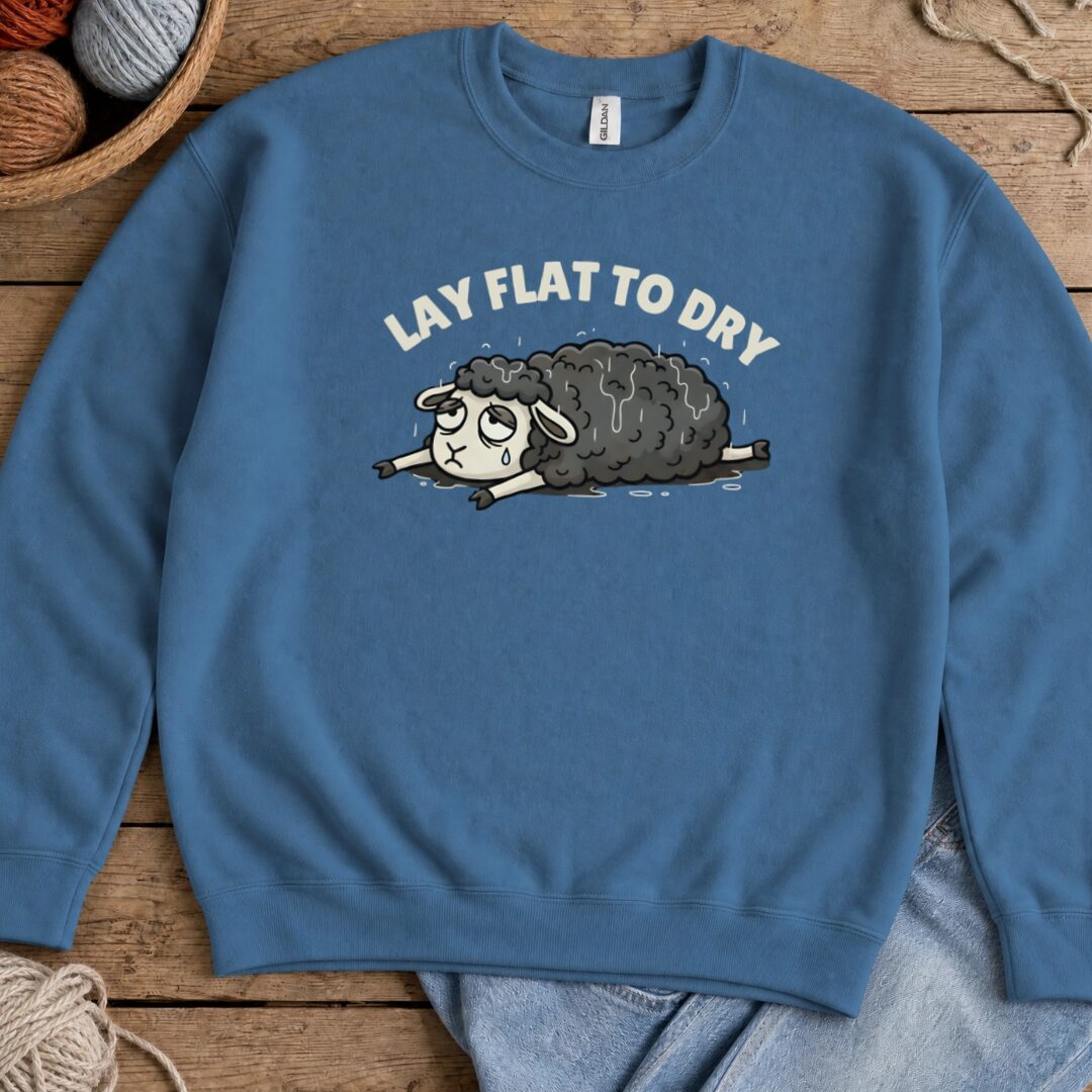 Lay Flat to Dry Sheep Sweatshirt Indigo Blue t-shirt