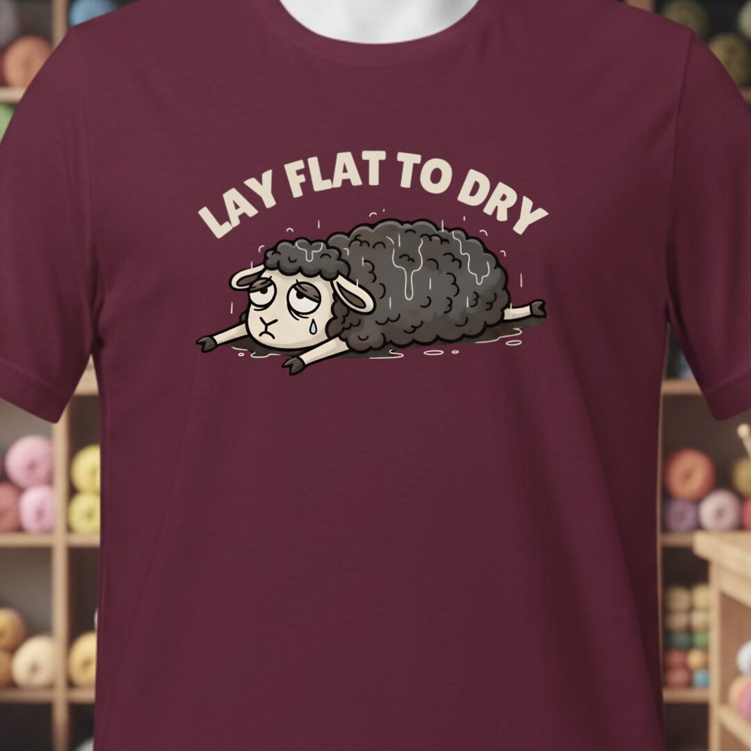 Lay Flat to Dry Sheep T-Shirt Maroon t-shirt