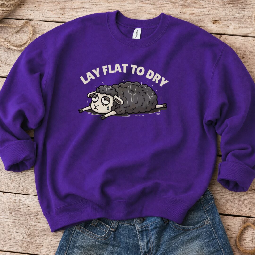 Lay Flat to Dry Sheep Sweatshirt Purple t-shirt