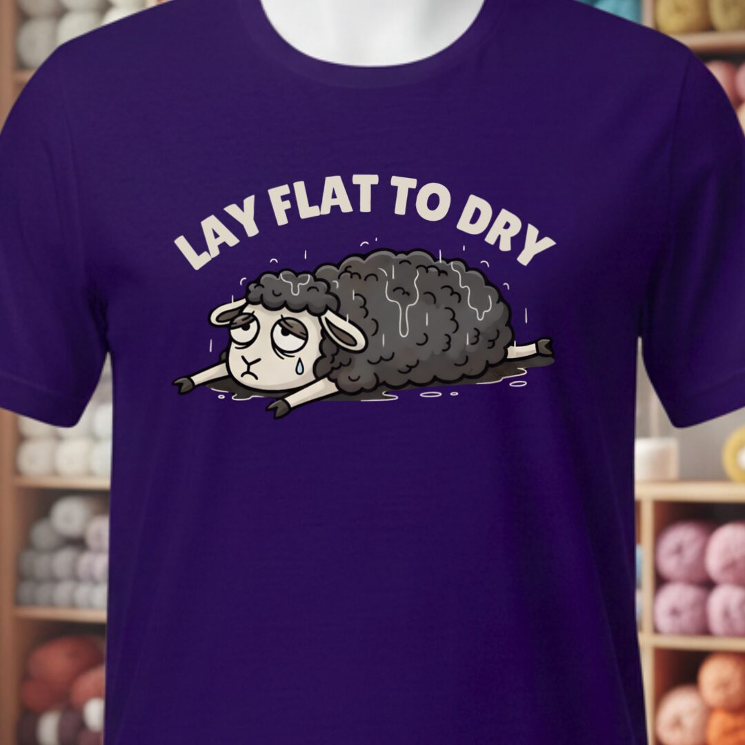 Lay Flat to Dry Sheep T-Shirt Purple t-shirt