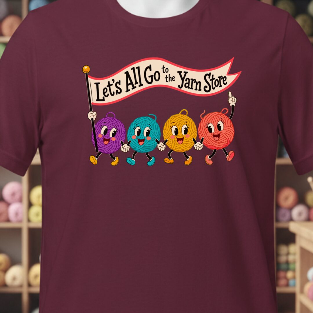 Let's All Go T-Shirt Maroon t-shirt