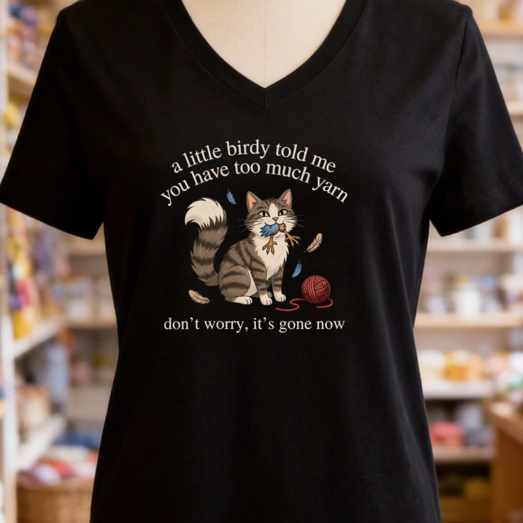 Little Birdy V-Neck T-Shirt Black t-shirt