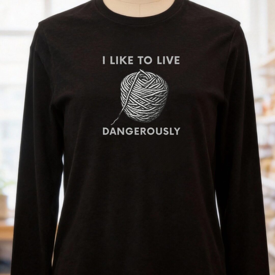 Live Dangerously Long Sleeve Tee Black t-shirt