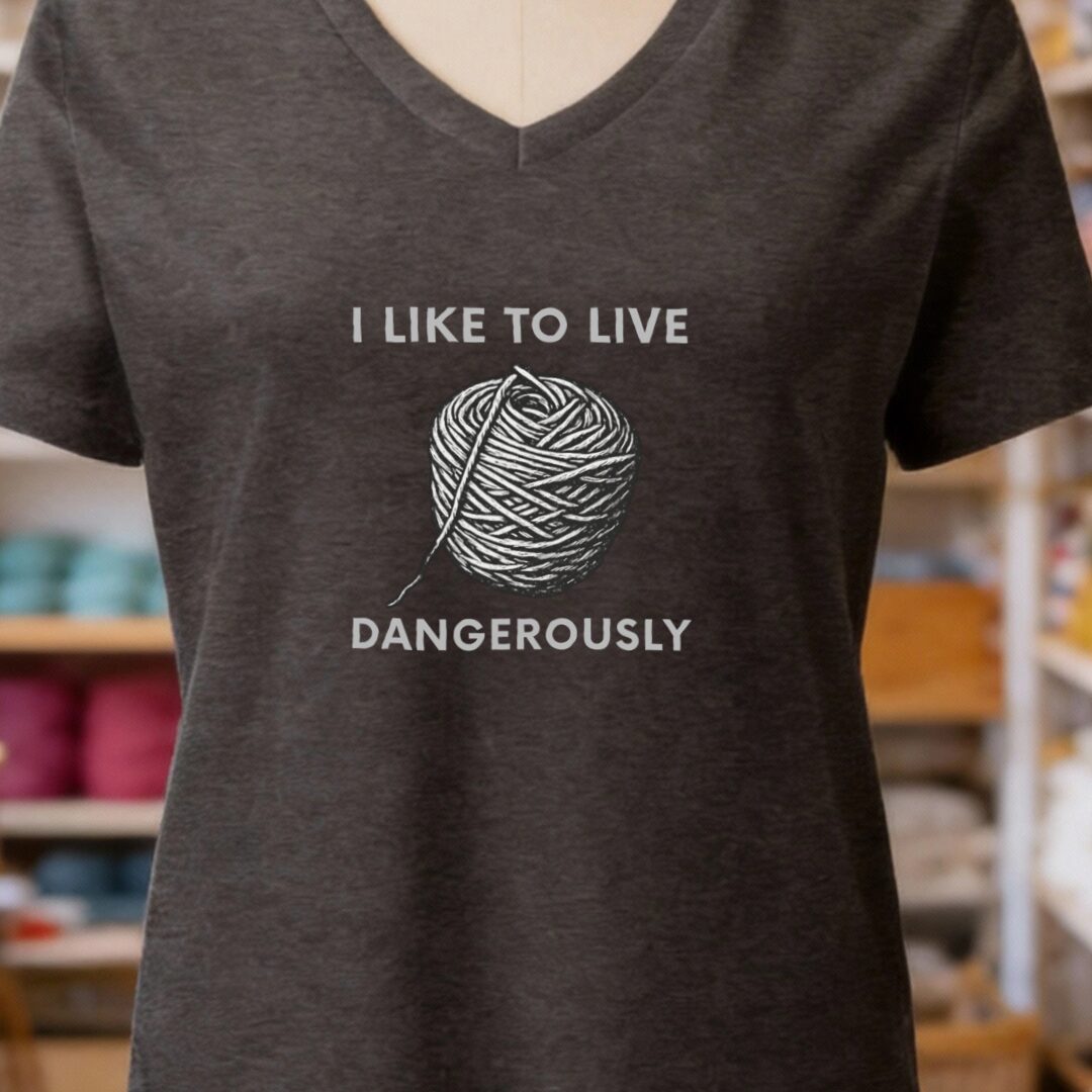 Live Dangerously V-Neck T-Shirt Dark Grey t-shirt
