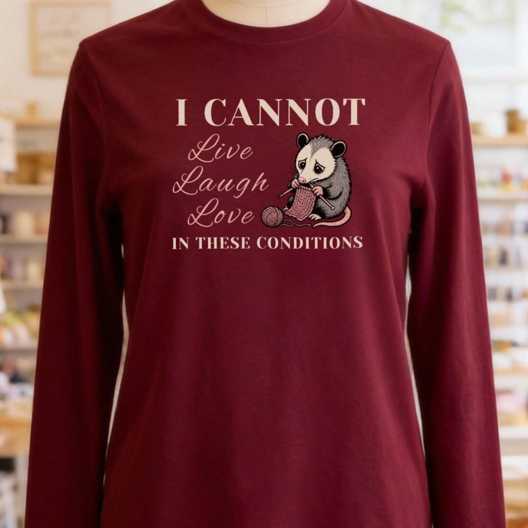 Live, Laugh, Love Long Sleeve Tee Maroon t-shirt