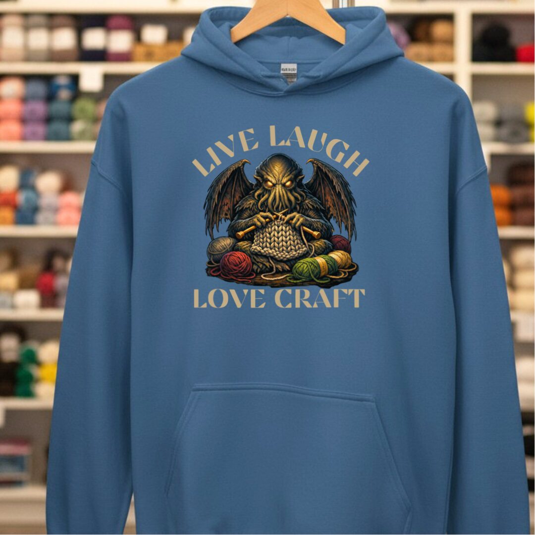 Live Laugh Lovecraft Hoodie Indigo Blue t-shirt
