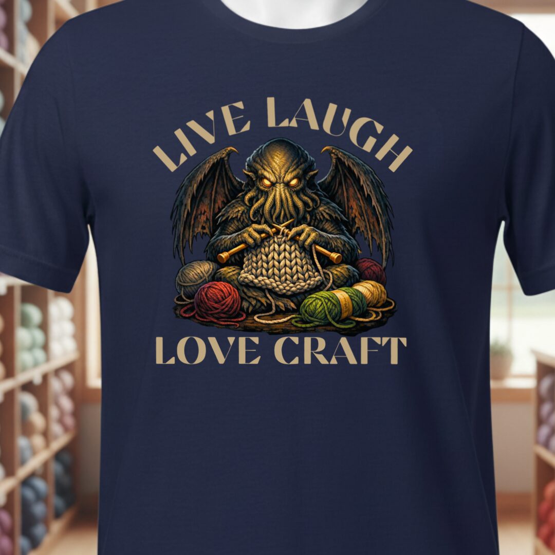 Live Laugh Lovecraft T-Shirt Navy t-shirt