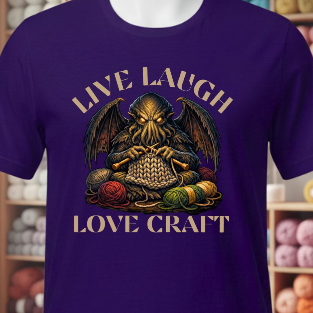 Live Laugh Lovecraft T-Shirt Purple t-shirt