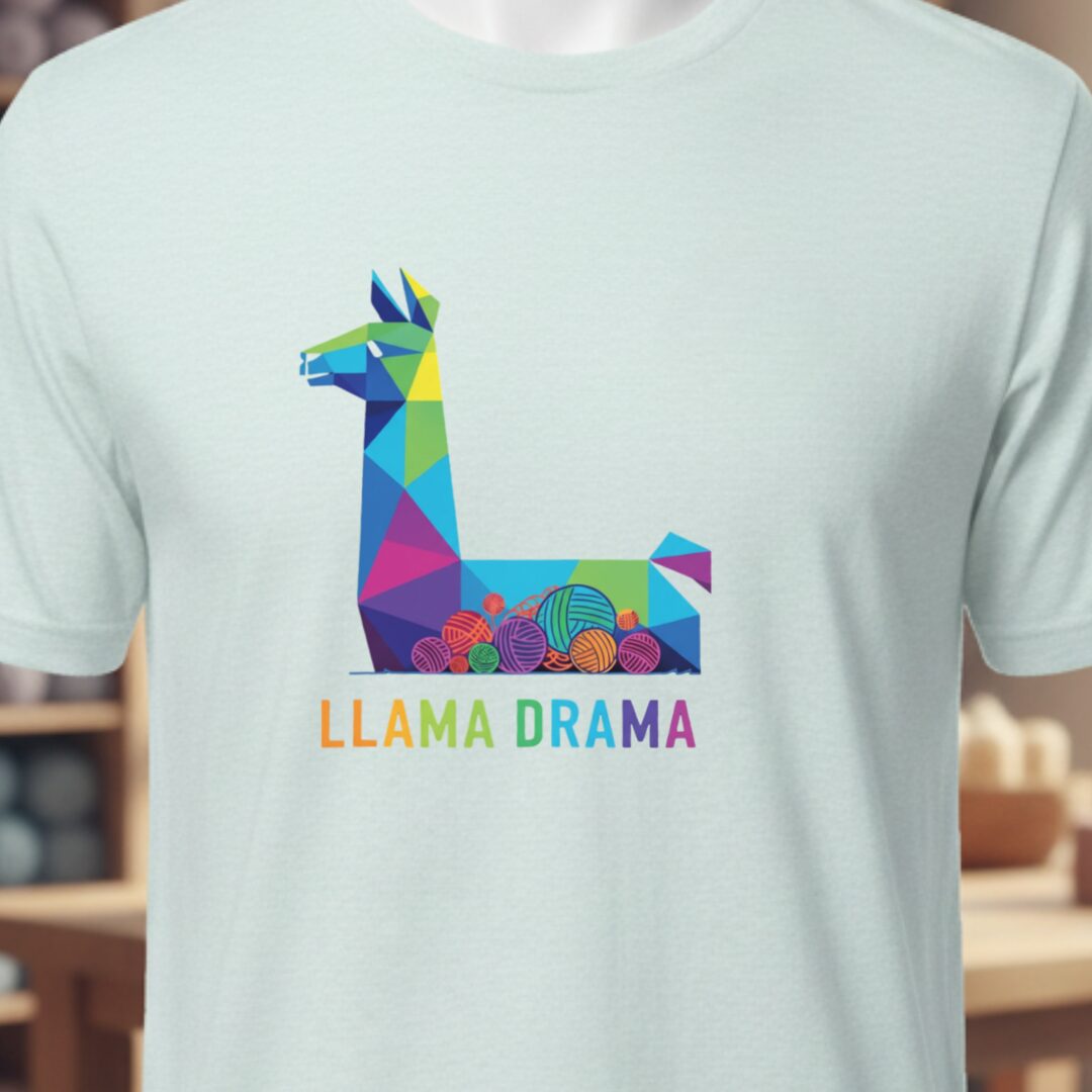 Llama Drama T-Shirt Ice Blue t-shirt