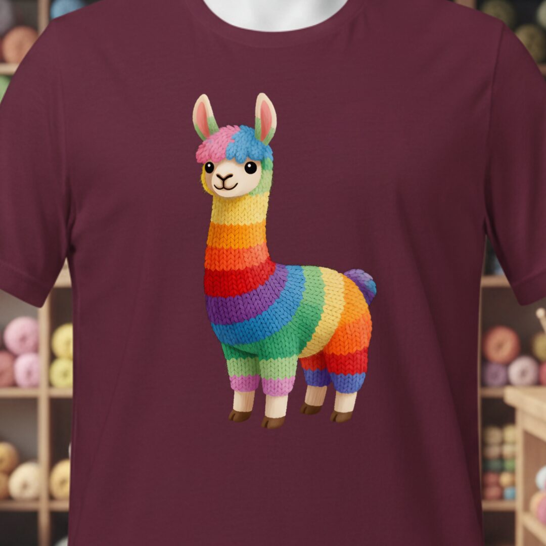 Llama Dye Splash T-Shirt Maroon t-shirt
