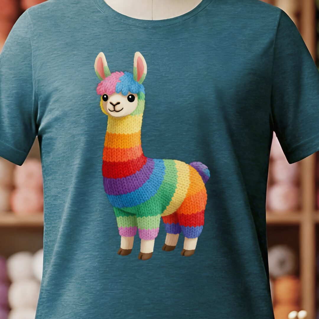 Llama Dye Splash T-Shirt Teal Blue t-shirt