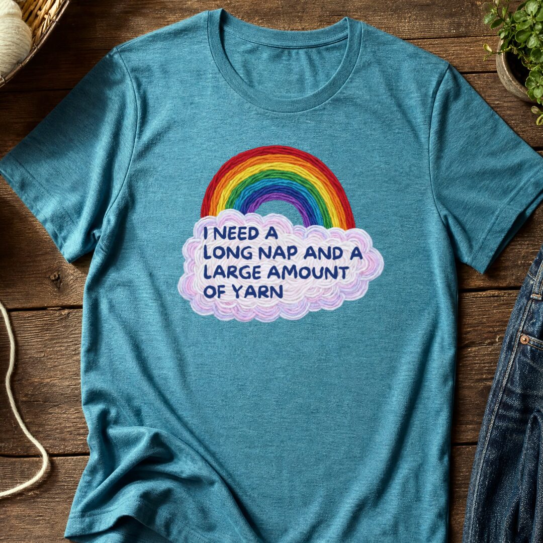 Long Nap T-Shirt Teal Blue t-shirt