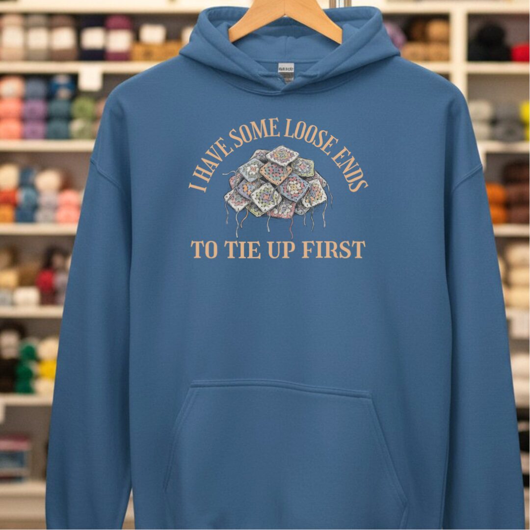 Loose Ends Hoodie Indigo Blue t-shirt