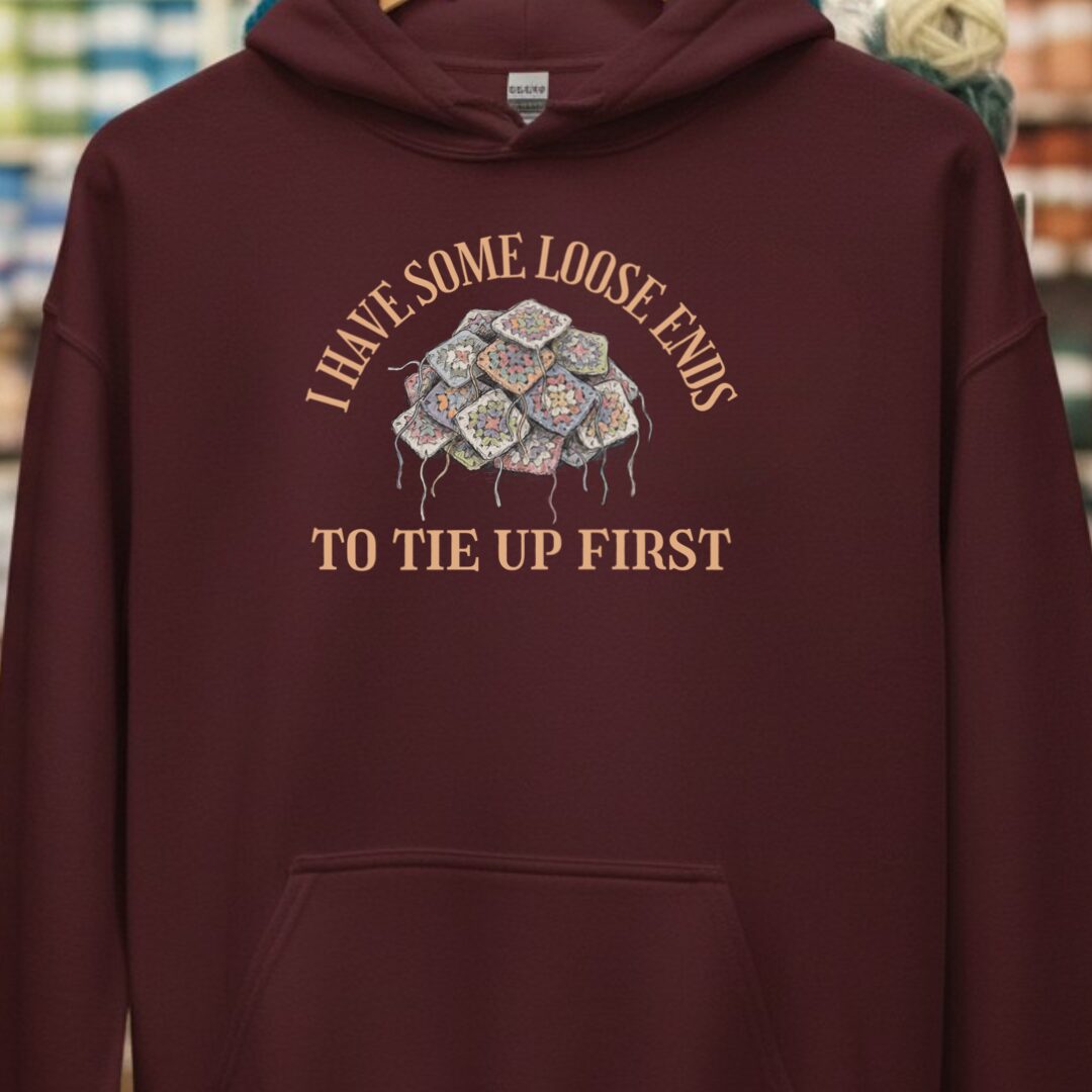 Loose Ends Hoodie Maroon t-shirt
