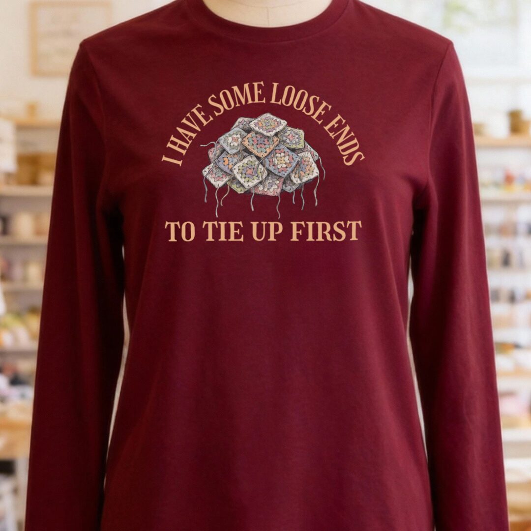 Loose Ends Long Sleeve Tee Maroon t-shirt