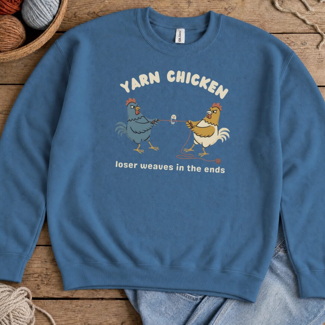 Loser Weaves The Ends Sweatshirt Indigo Blue t-shirt