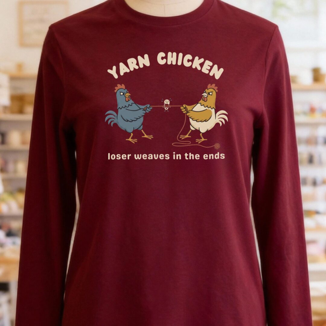 Loser Weaves The Ends Long Sleeve Tee Maroon t-shirt