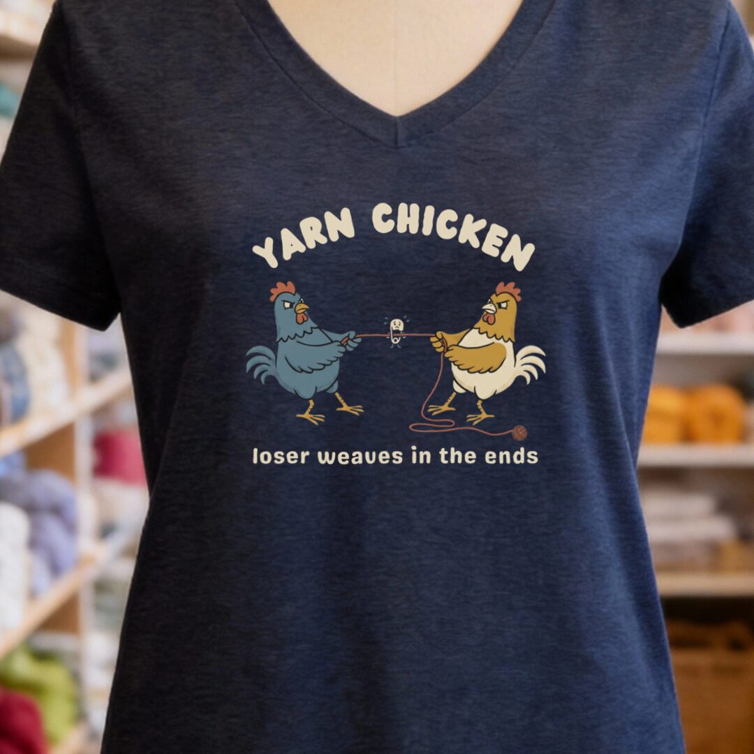 Loser Weaves The Ends V-Neck T-Shirt Navy t-shirt