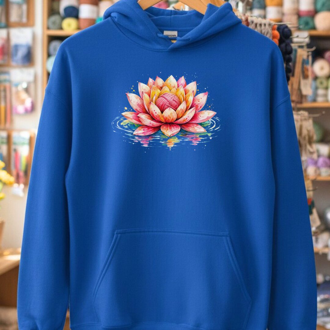 Lotus Yarn Hoodie Royal t-shirt