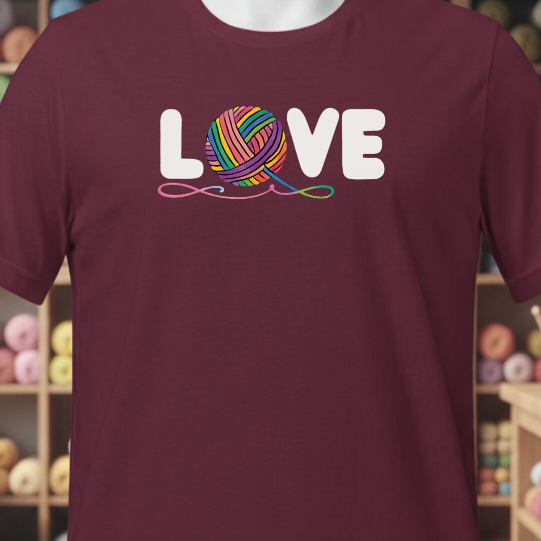 Love Yarn T-Shirt Maroon t-shirt