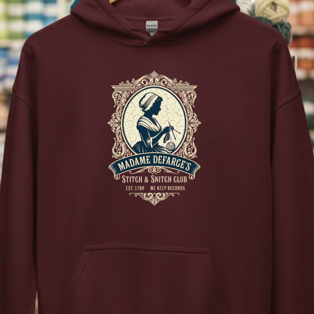 Madame Defarge Club Maroon Hoodie.jpg