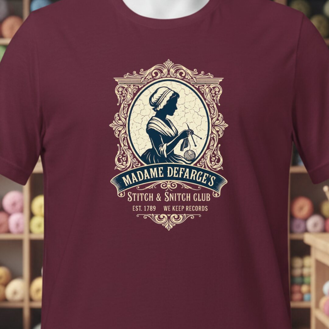 Madame Defarge Club T-Shirt Maroon t-shirt