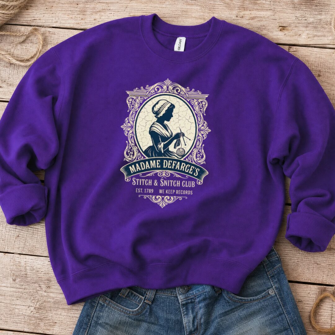 Madame Defarge Club Sweatshirt Purple t-shirt