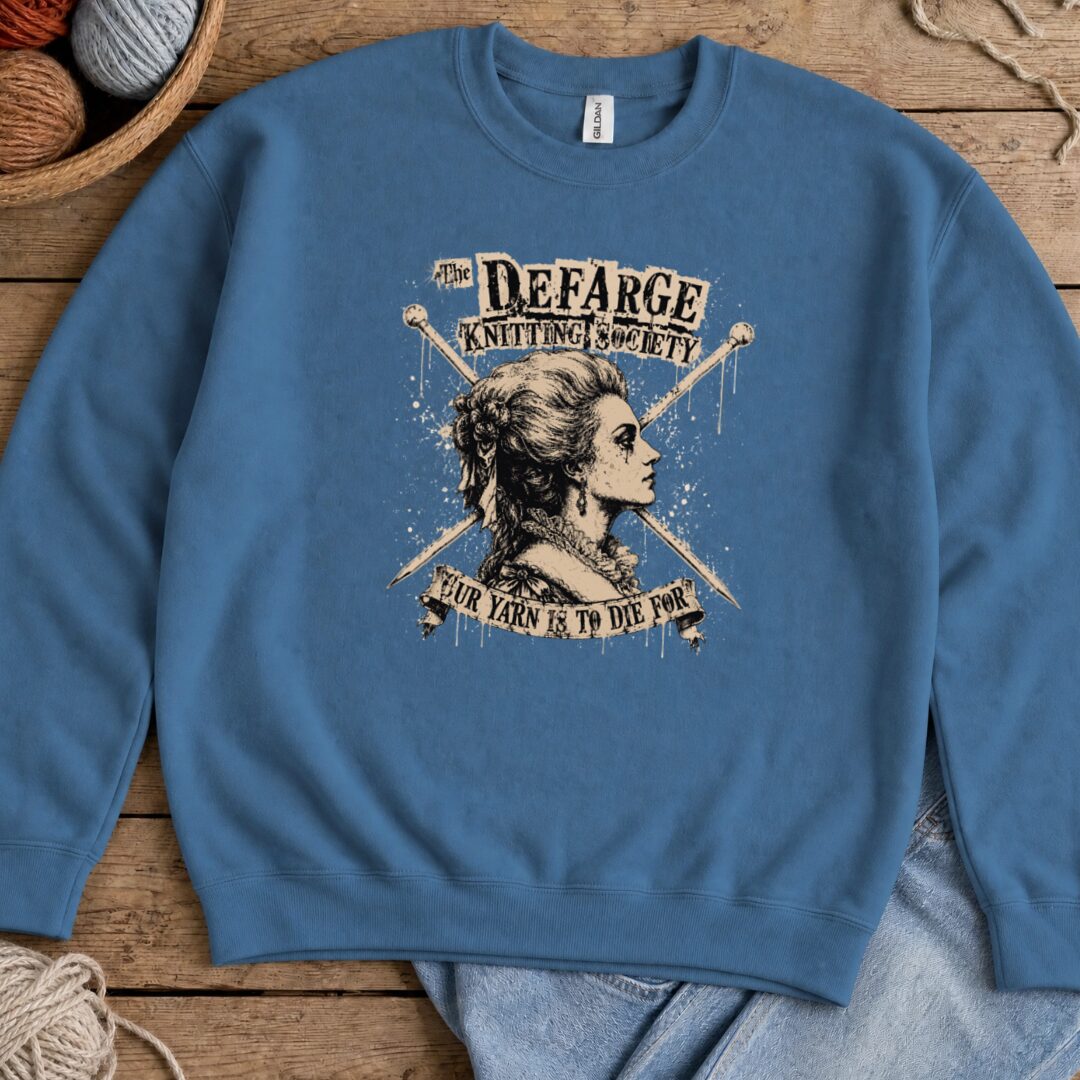 Madame Defarge Society Sweatshirt Indigo Blue t-shirt