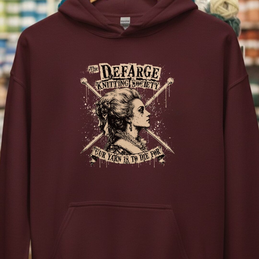 Madame Defarge Society Maroon Hoodie.jpg