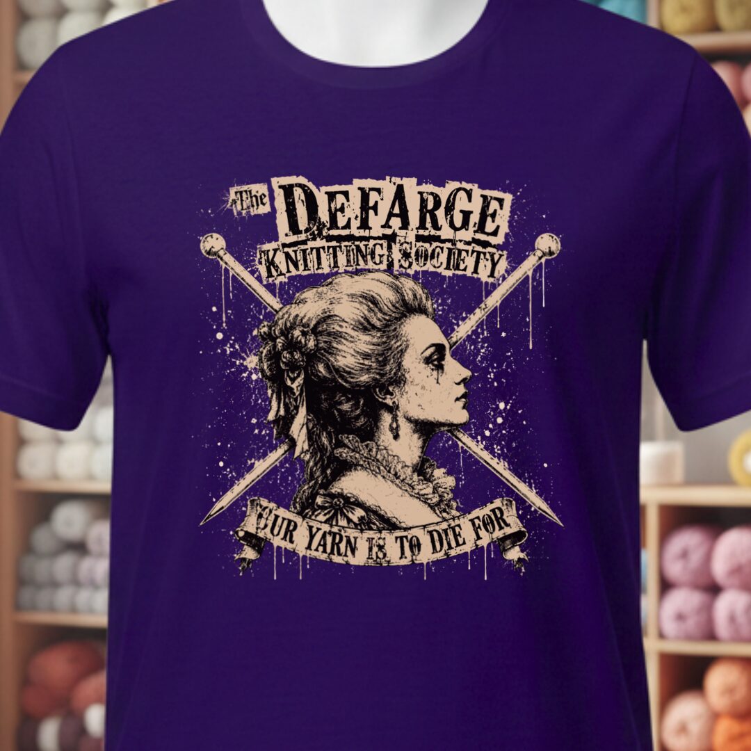 Madame Defarge Society T-Shirt Purple t-shirt