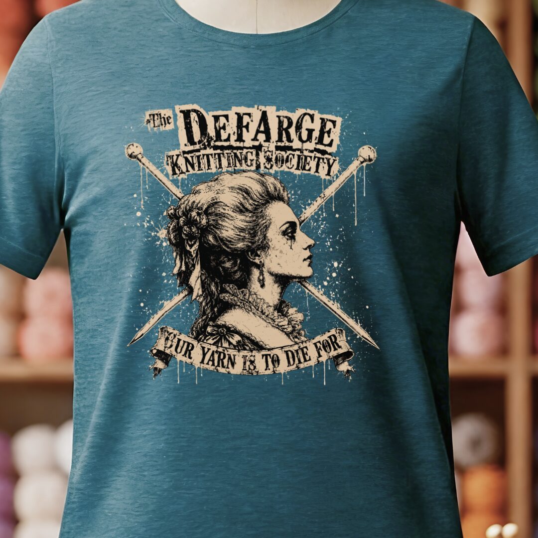 Madame Defarge Society T-Shirt Teal Blue t-shirt