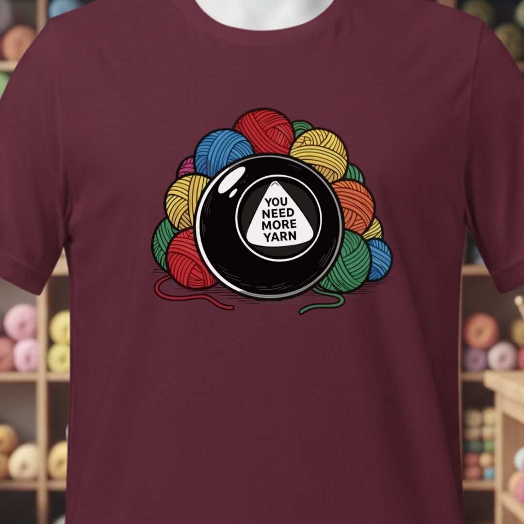 Magic Yarn Ball T-Shirt Maroon t-shirt