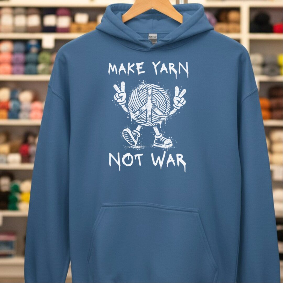 Make Yarn Hoodie Indigo Blue t-shirt