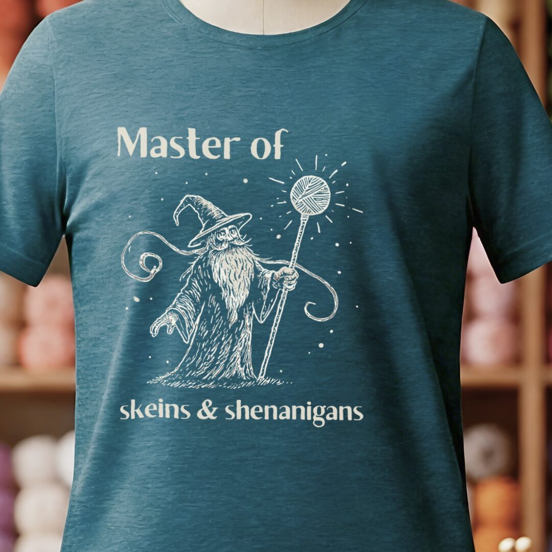 Master of Skeins T-Shirt Teal Blue t-shirt