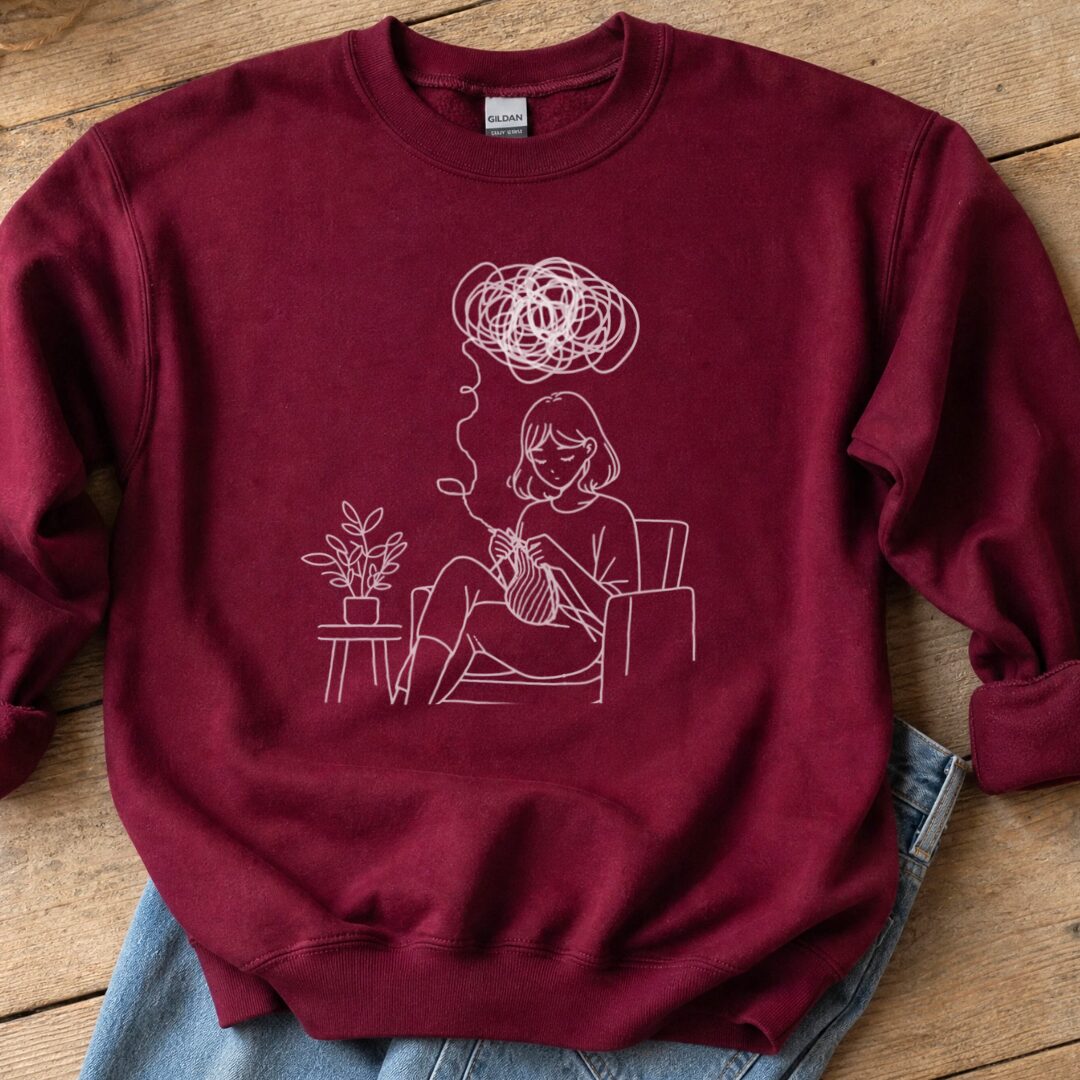 Mental Health Sweatshirt Maroon t-shirt