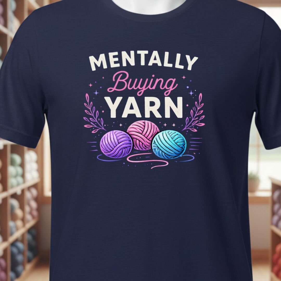 Mentally Buying Yarn T-Shirt Navy t-shirt