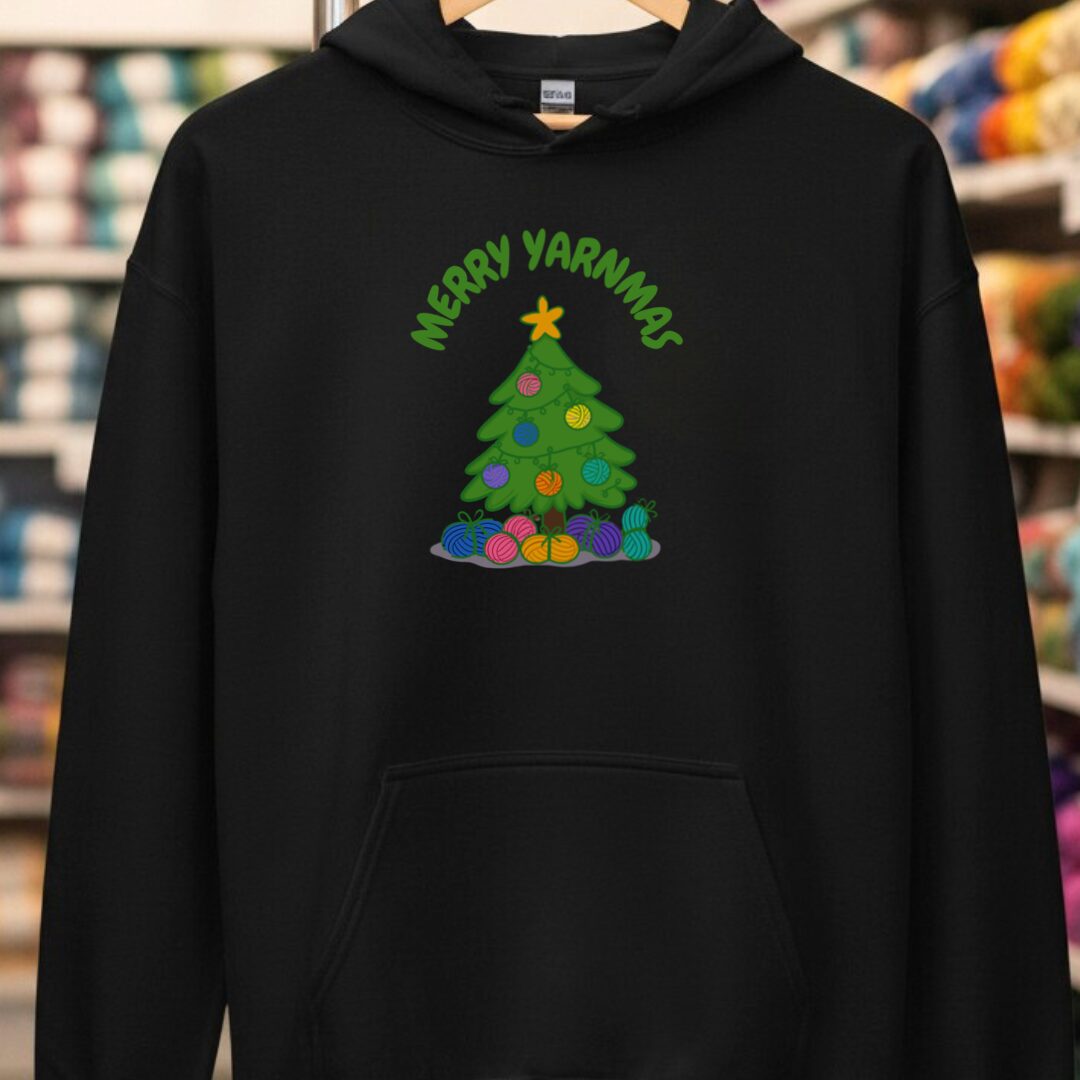 Merry Yarnmas Hoodie Black t-shirt