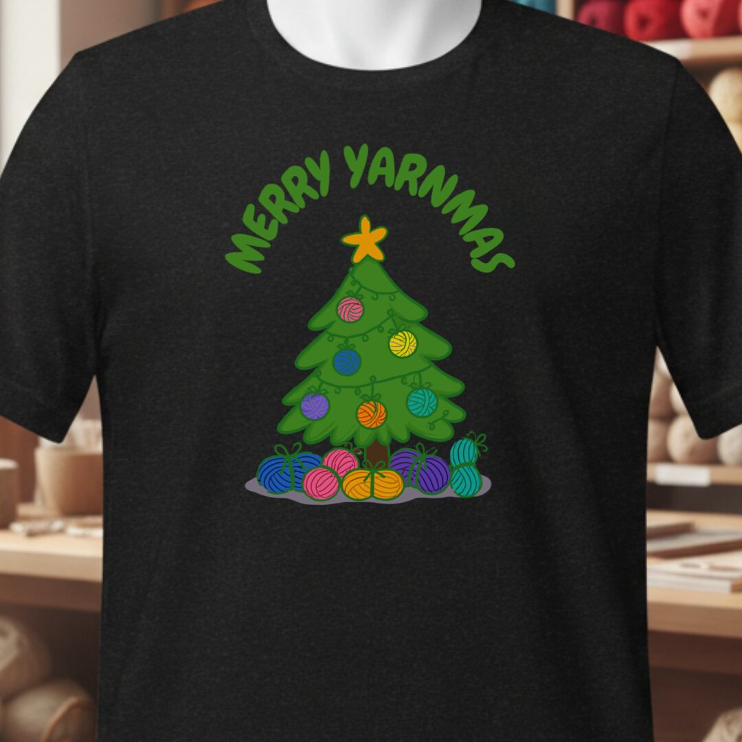 Merry Yarnmas T-Shirt Black t-shirt
