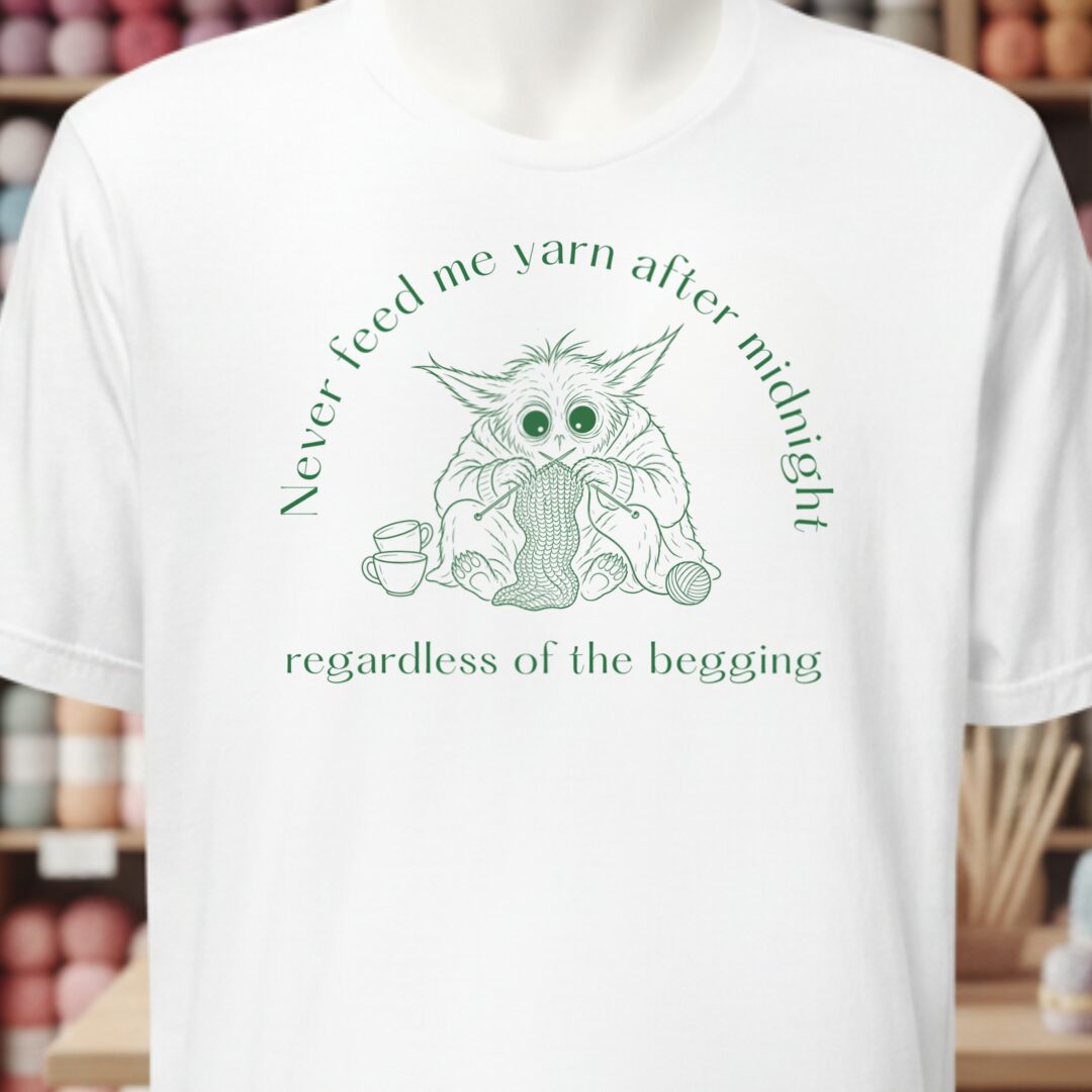 Midnight Yarn Gremlin White T-Shirt.jpg