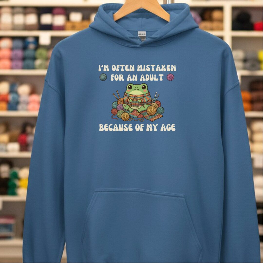 Mistaken For An Adult Hoodie Indigo Blue t-shirt