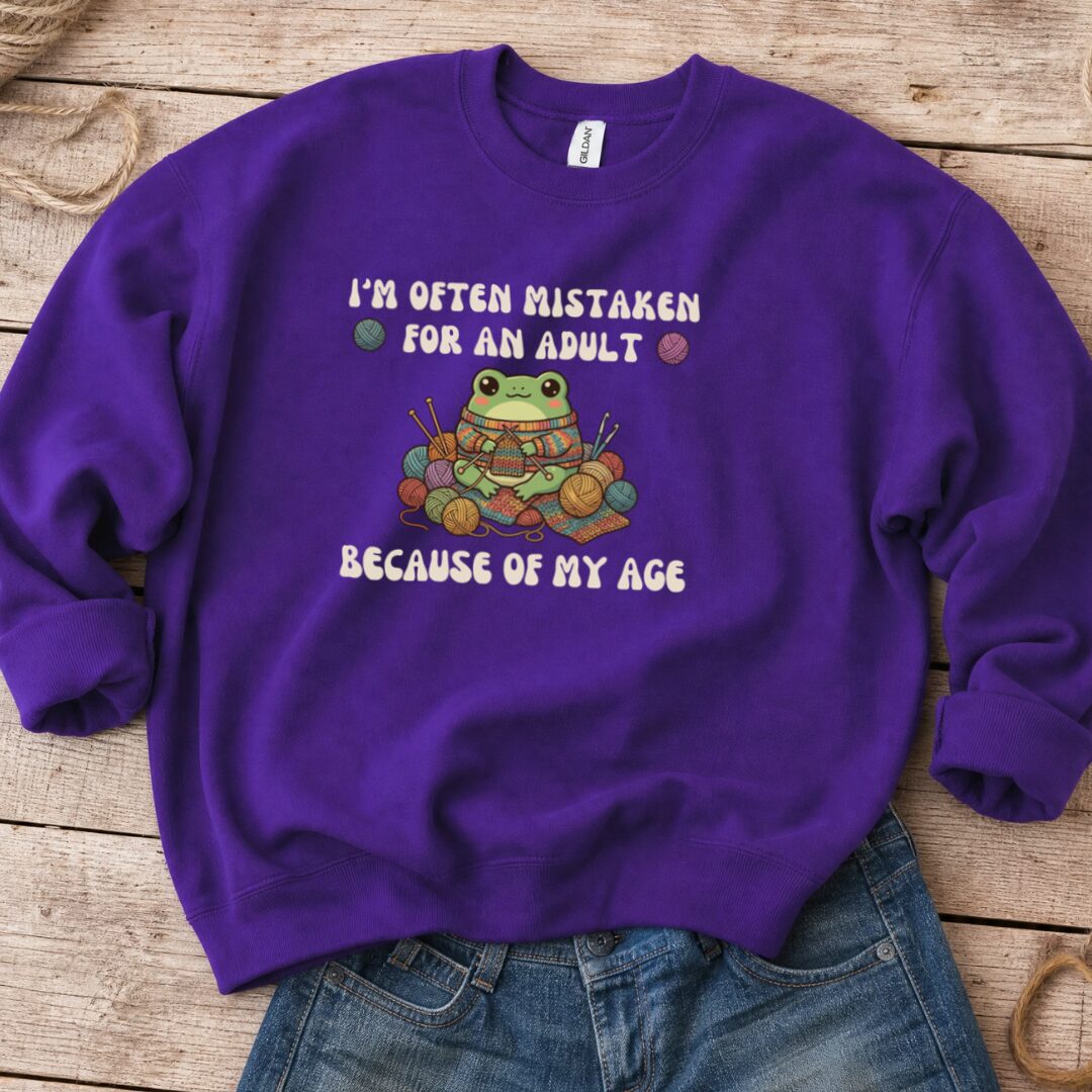 Mistaken For An Adult Sweatshirt Purple t-shirt