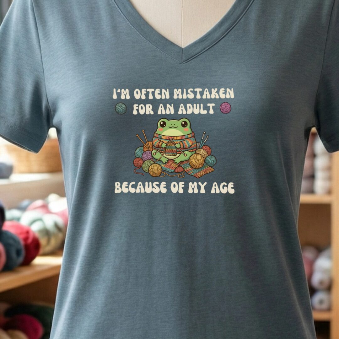 Mistaken For An Adult V-Neck T-Shirt Slate t-shirt