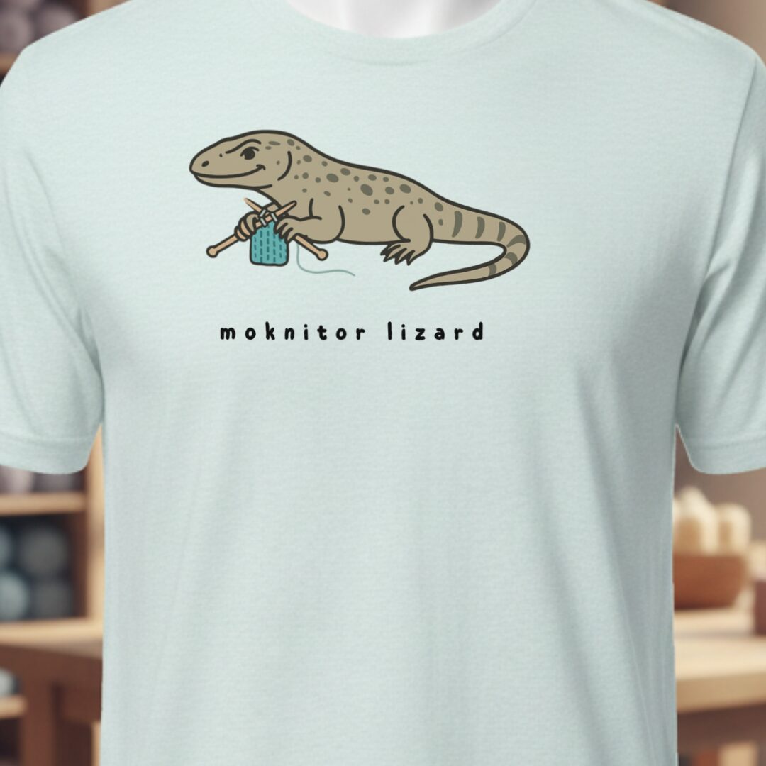 Moknitor Lizard T-Shirt Ice Blue t-shirt