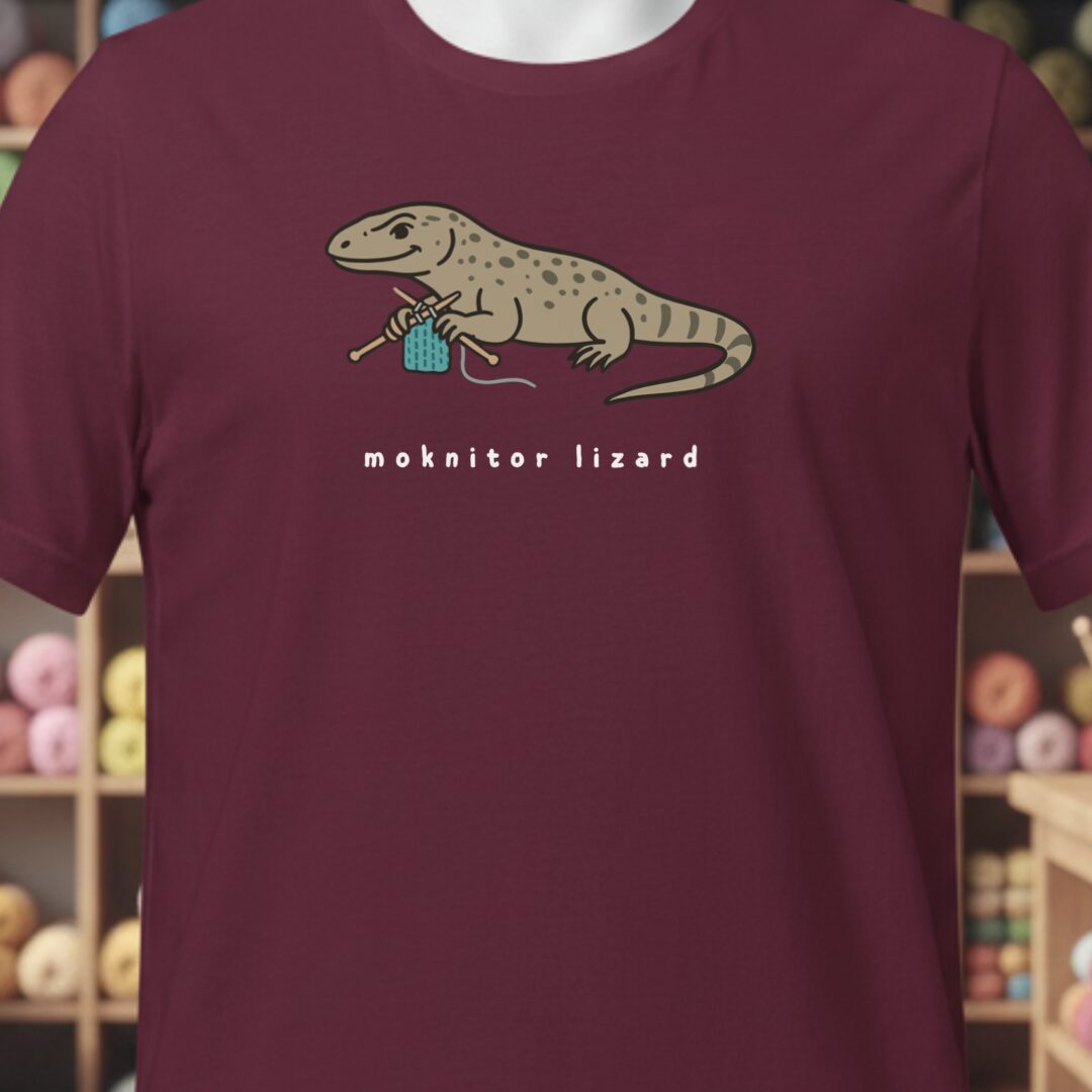 Moknitor Lizard T-Shirt Maroon t-shirt
